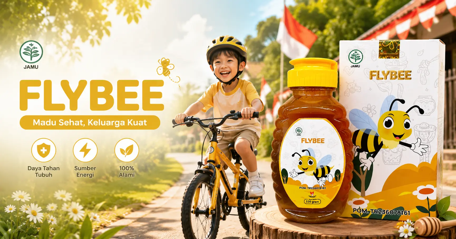 FLYBEE untuk dewasa dan anak madu herbal amandel