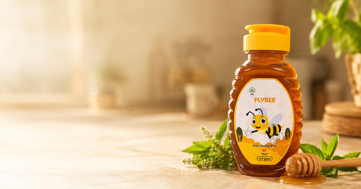 obat amandel paling ampuh — madu herbal FLYBEE 320 gram